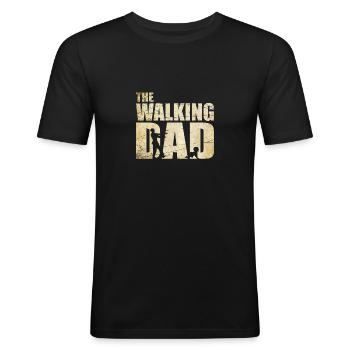 The Walking Dad Vatertag Herren - Männer Slim Fit T-Shirt - Schwarz - Vorne - Nik (191cm)