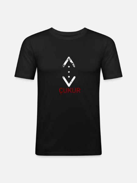 Cukur mit schrift - Männer Slim Fit T-Shirt - Schwarz