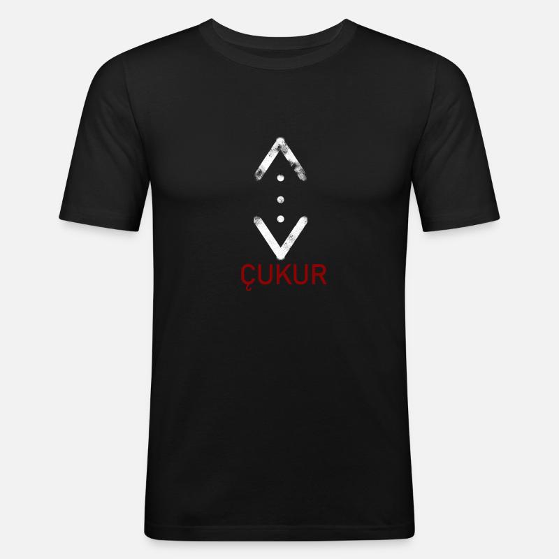 Cukur mit schrift - Männer Slim Fit T-Shirt - Schwarz