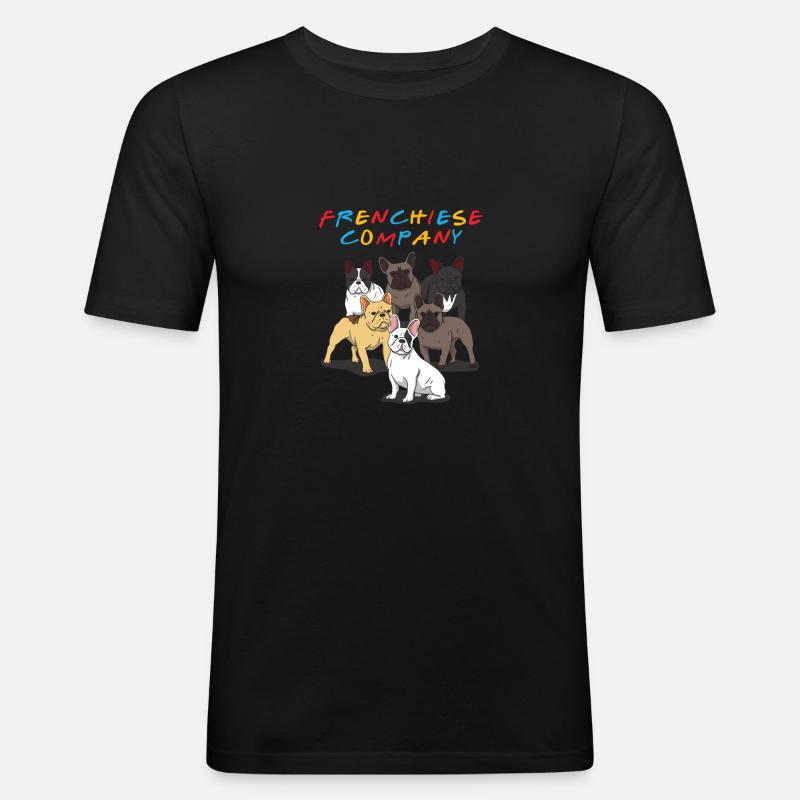 Frenchie - Männer Slim Fit T-Shirt - Schwarz