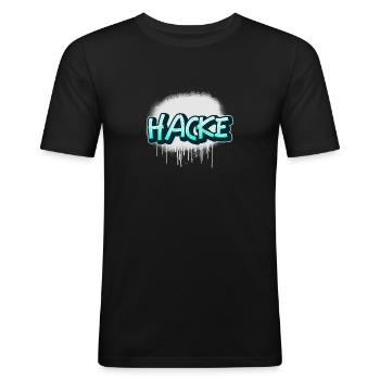 Lustiges Alkohol Motiv - saufen Säufer Alk Hacke - Männer Slim Fit T-Shirt - Schwarz - Vorne - Nik (191cm)