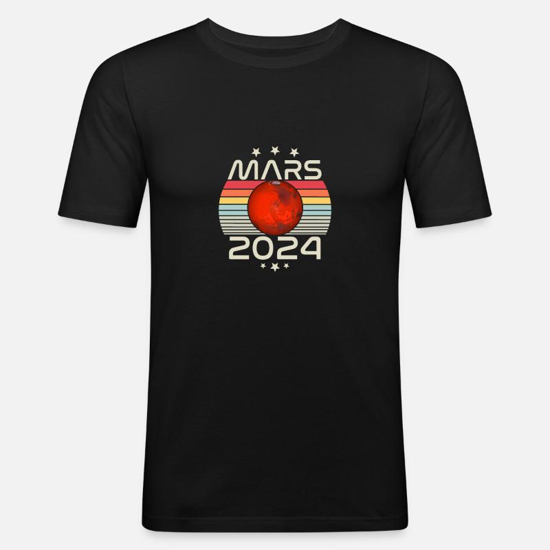 mars 2024 - Männer Slim Fit T-Shirt - Schwarz
