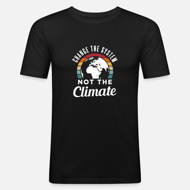 Umweltschutz Klimaschutz Geschenk - Männer Slim Fit T-Shirt - Schwarz