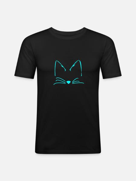 Chats chat mignon - T-shirt près du corps Homme - noir