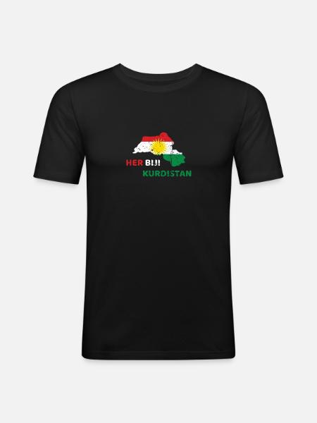 Her Biji Kurdistan - Kurdish gift with Kurdistan - Men's Slim Fit T-Shirt - black
