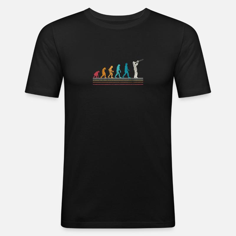 Trombone Evolution Trombone Player Retro - Men's Slim Fit T-Shirt - black