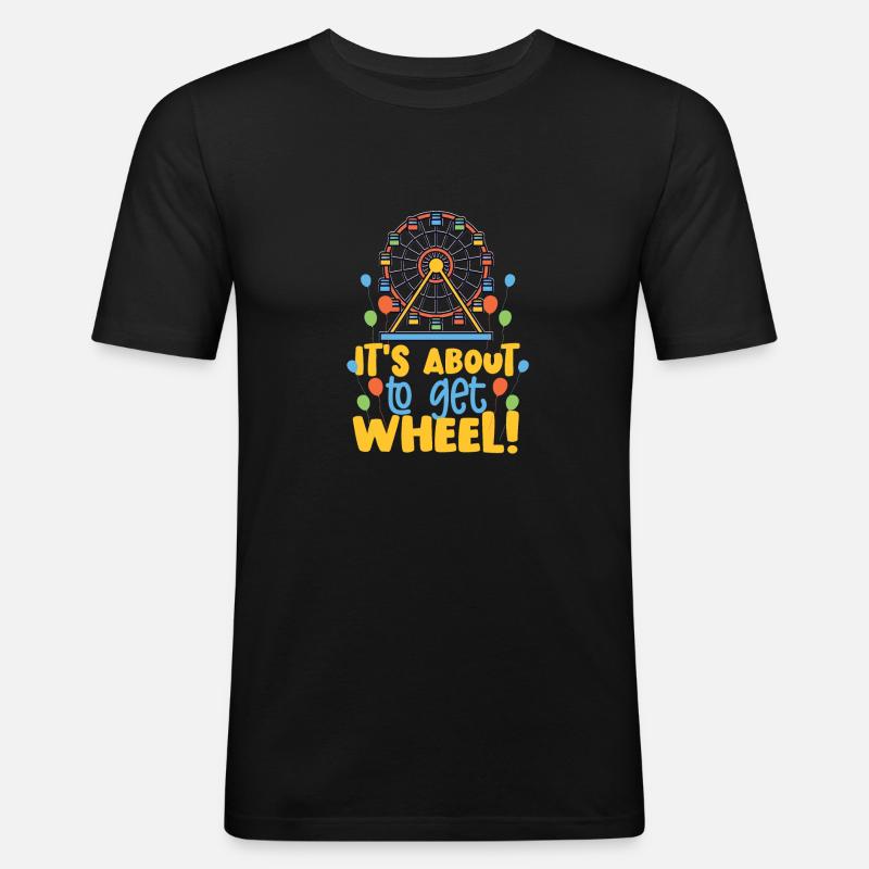 Riesenrad Geschenk - Männer Slim Fit T-Shirt - Schwarz