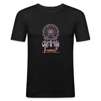 Idée cadeau grande roue - T-shirt près du corps Homme - noir - Devant - Nik (191cm)