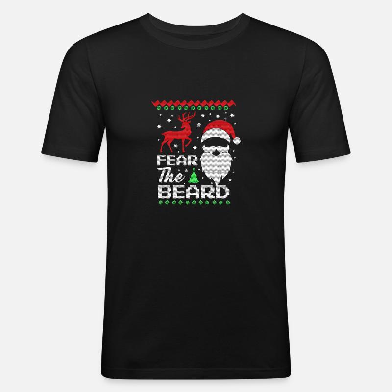 Fear the Beard - Männer Slim Fit T-Shirt - Schwarz