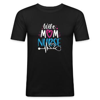 Nurse - Men's Slim Fit T-Shirt - black - Front - Nik (191cm)