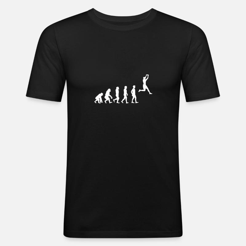 Evolution Ultimate Frisbee - Männer Slim Fit T-Shirt - Schwarz