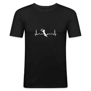 Ultimate Frisbee - Männer Slim Fit T-Shirt - Schwarz - Vorne - Nik (191cm)