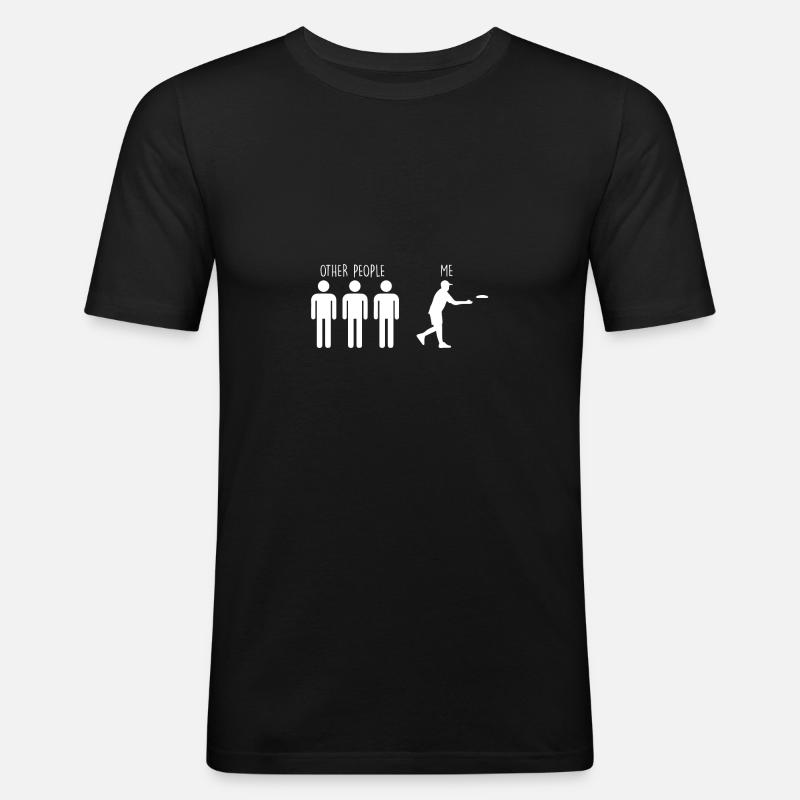 Disc Golf - Männer Slim Fit T-Shirt - Schwarz