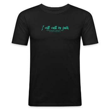 Christianisme religion jésus - T-shirt près du corps Homme - noir - Devant - Nik (191cm)