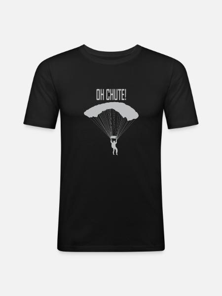 Skydive parachute jump parachutist - Men's Slim Fit T-Shirt - black