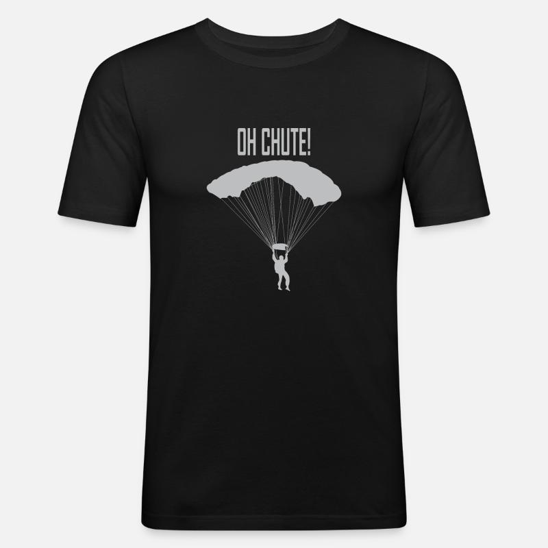 Skydive Fallschirm springen Fallschirmspringer - Männer Slim Fit T-Shirt - Schwarz