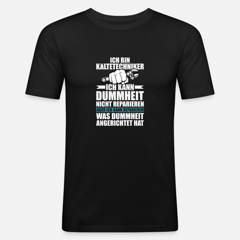 Kältetechniker Geschenk Klimatechniker - Männer Slim Fit T-Shirt - Schwarz