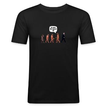 Funny Political Go Back We Messed Up  - Männer Slim Fit T-Shirt - Schwarz - Vorne - Nik (191cm)