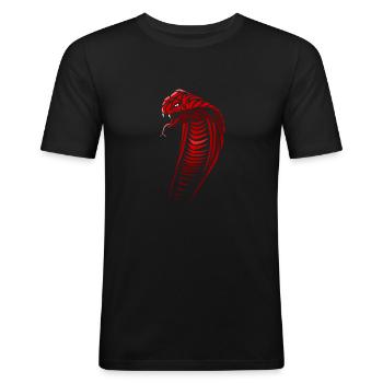 Cobra tribal - T-shirt près du corps Homme - noir - Devant - Nik (191cm)