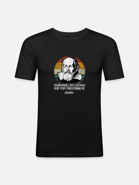 Thunderbolt lightning Galileo Philosopher Physics - Men's Slim Fit T-Shirt - black