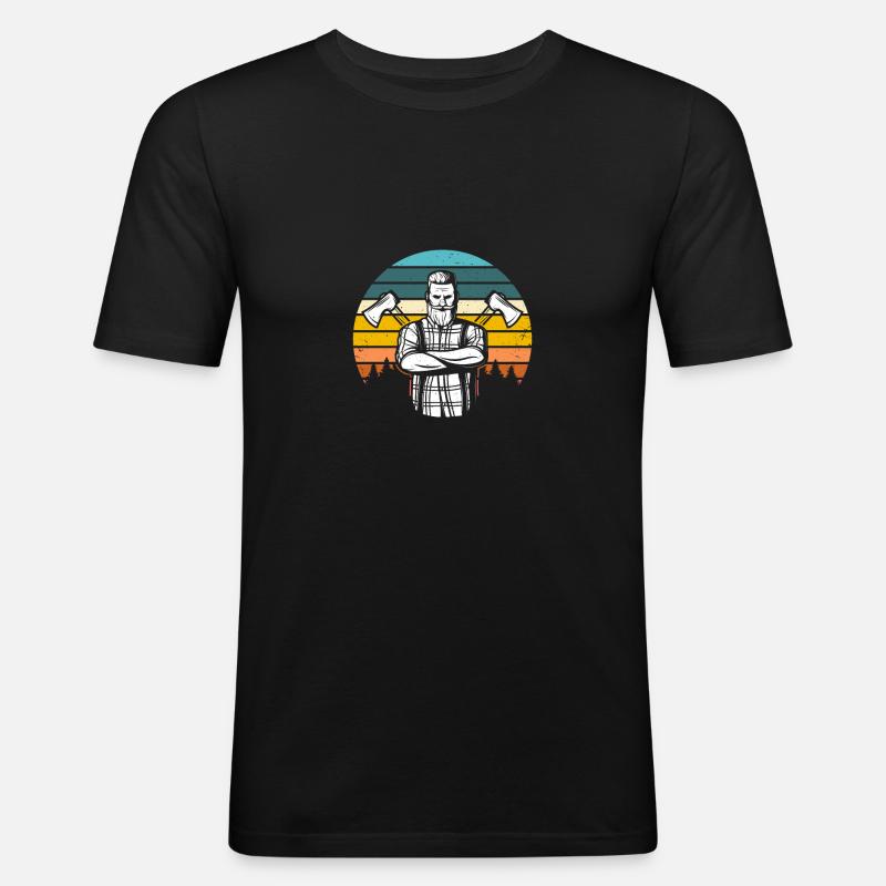 Menuisier menuisier menuisier menuisier - T-shirt près du corps Homme - noir