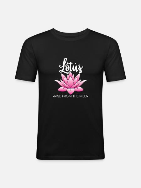 Lotus Blossom Flower Namaste - Men's Slim Fit T-Shirt - black