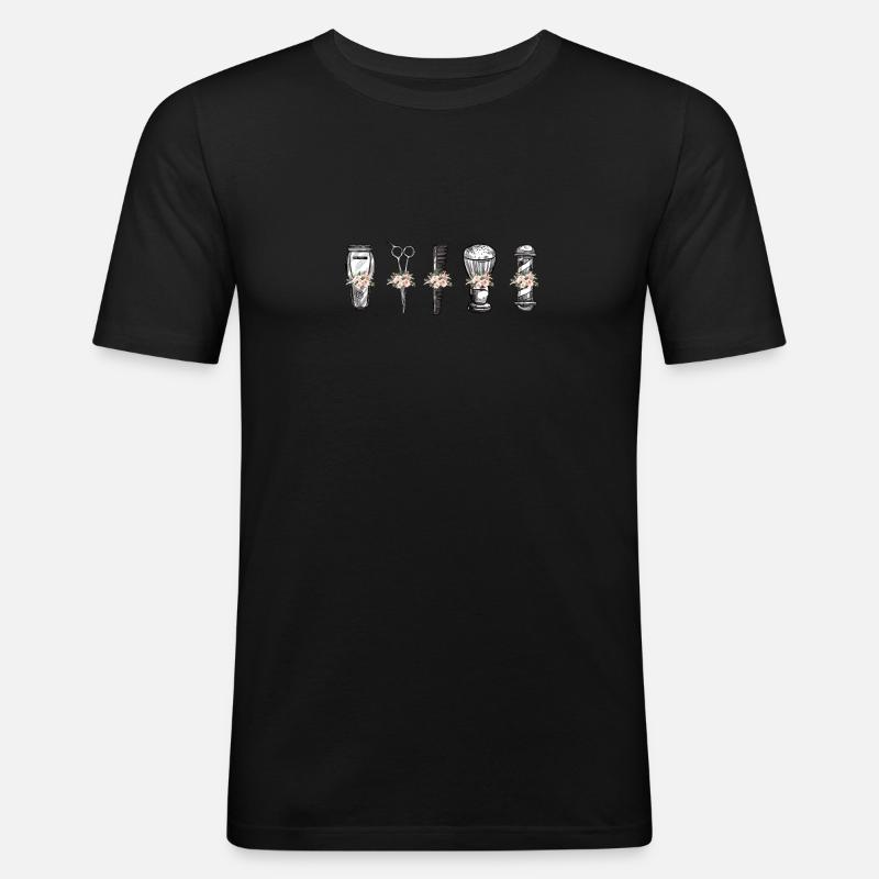 coiffeur coiffeur coiffeuse coiffeuse cadeau - T-shirt près du corps Homme - noir