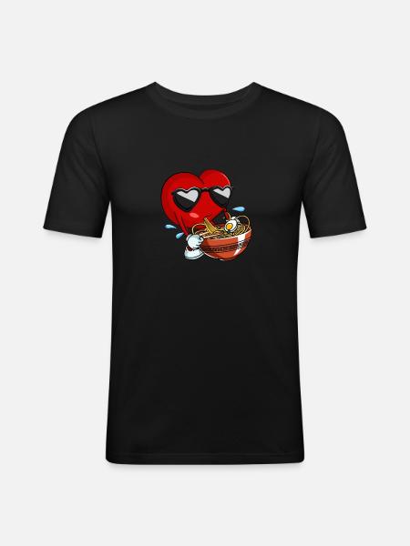 Valentines Day Boys Ramen Japanese - Men's Slim Fit T-Shirt - black