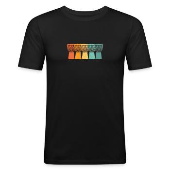 Djembe African Drums Vintage Style Rétro - T-shirt près du corps Homme - noir - Devant - Nik (191cm)