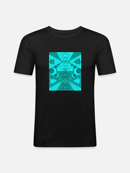 Sacred Geometry Turquoise BytheManzanitas - Men's Slim Fit T-Shirt - black