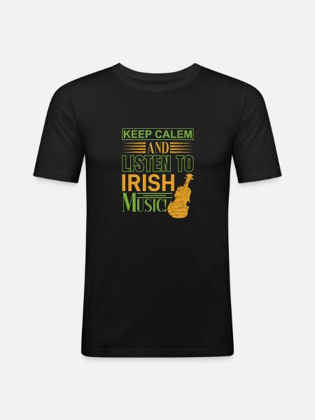 Keep Calm St. Patricks Day - T-shirt près du corps Homme - noir