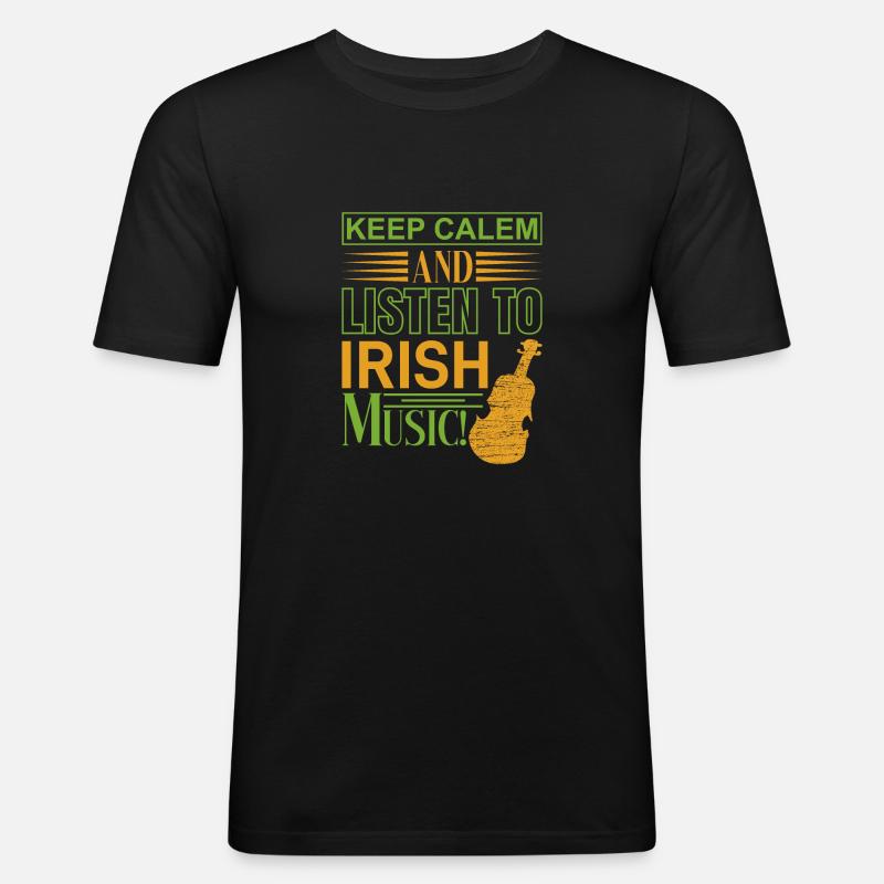 Keep Calm St. Patricks Day - Männer Slim Fit T-Shirt - Schwarz