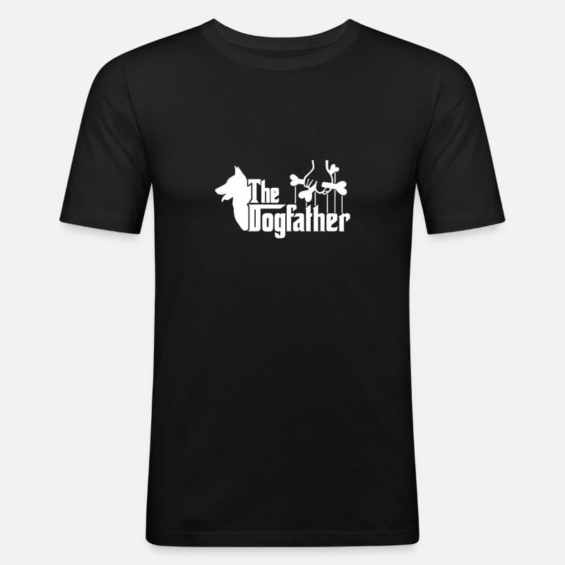 Weißer Schweizer Schäferhund Spruch - Männer Slim Fit T-Shirt - Schwarz