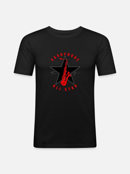 Saxophone ALL STAR - Men's Slim Fit T-Shirt - black
