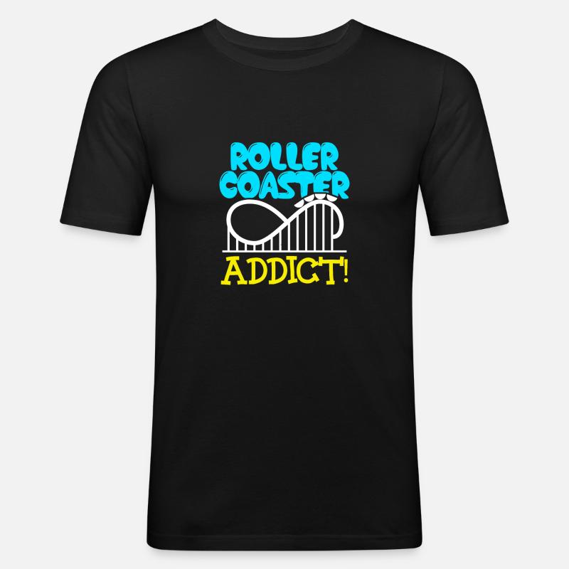 Rollercoaster Bekleidung - Männer Slim Fit T-Shirt - Schwarz