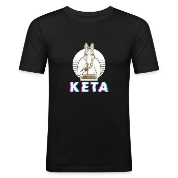 Ketamin Keta Druffi Pferd für Spicker und - Männer Slim Fit T-Shirt - Schwarz - Vorne - Nik (191cm)