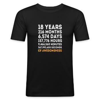 18. Geburtstagsgeschenke, 18 Jahre alt Geburtstag junge Mädchen - Männer Slim Fit T-Shirt - Schwarz - Vorne - Nik (191cm)