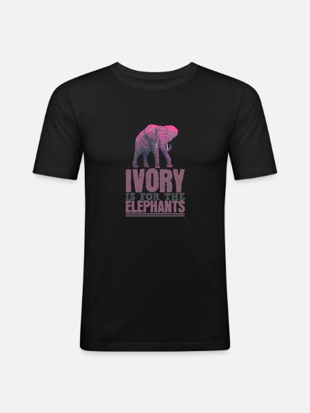 Elephant Life Ivory - Men's Slim Fit T-Shirt - black
