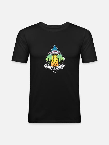 Drôle d’OVNI-alien kidnapping des chaussettes perdues - T-shirt près du corps Homme - noir