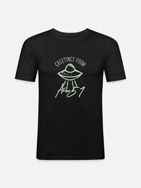 Alien Ufo - Men's Slim Fit T-Shirt - black