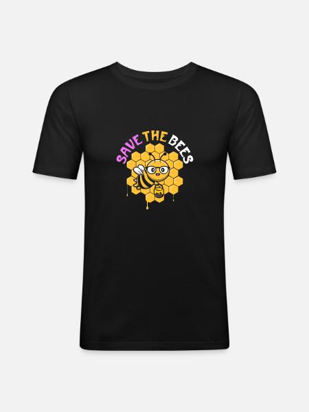 Save The Bees - Men's Slim Fit T-Shirt - black