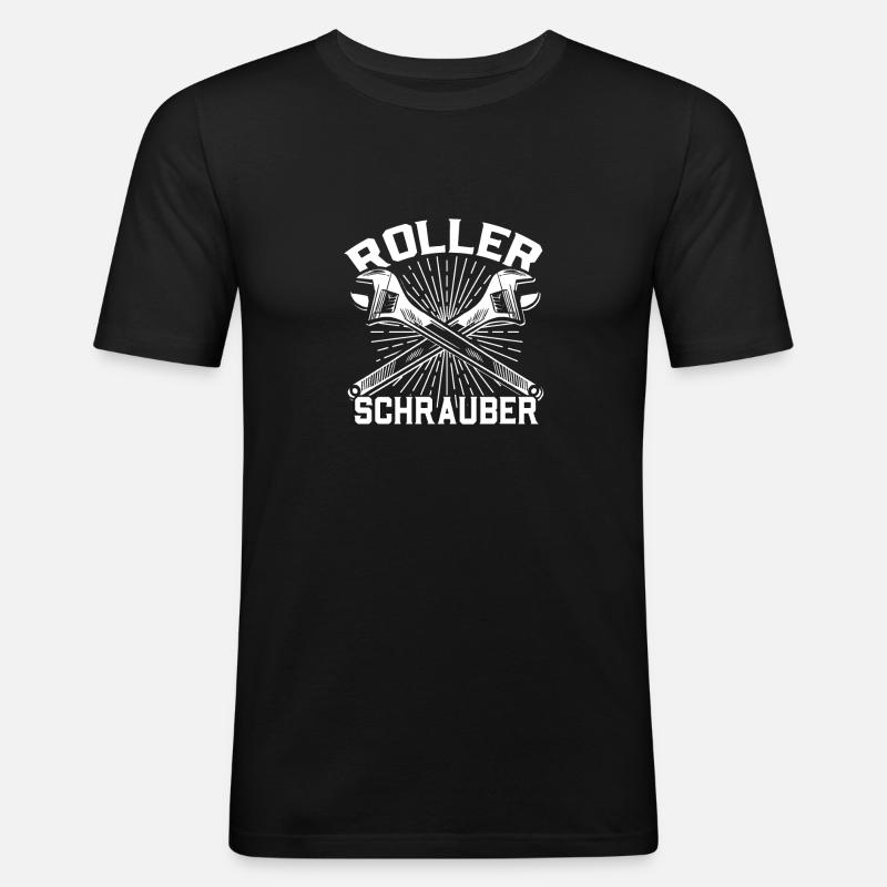 Scooter Mobylette Mobylette Mobylette Visseuse - T-shirt près du corps Homme - noir