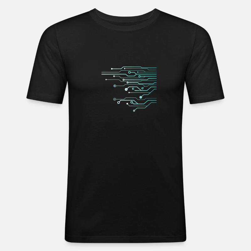 Computer Circuit Engineer Computer Nerd - T-shirt près du corps Homme - noir