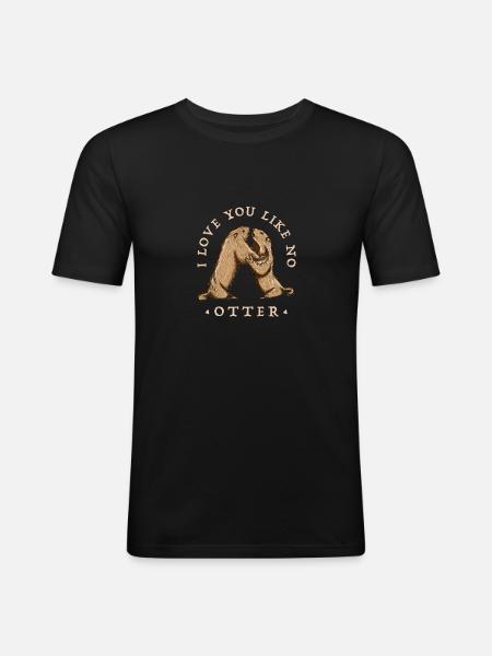 Otter Love - Men's Slim Fit T-Shirt - black