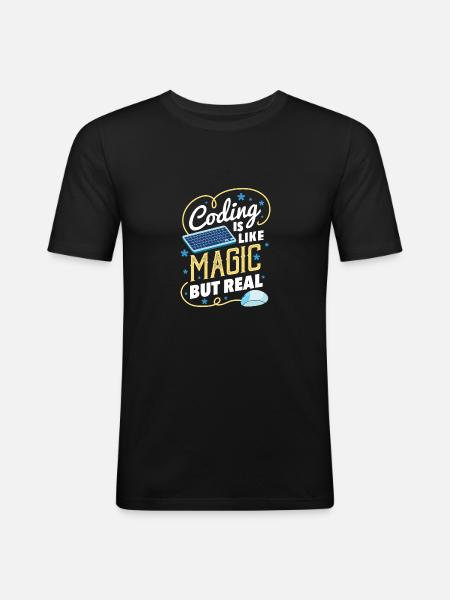 Lustiges Codier-Geschenk für einen Programmierer - Männer Slim Fit T-Shirt - Schwarz