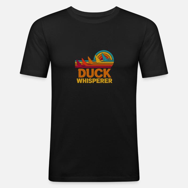 Duck-Whisperer. - Männer Slim Fit T-Shirt - Schwarz