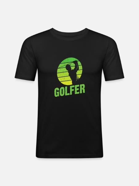 Golf Golfer Golf Course Gift - Men's Slim Fit T-Shirt - black