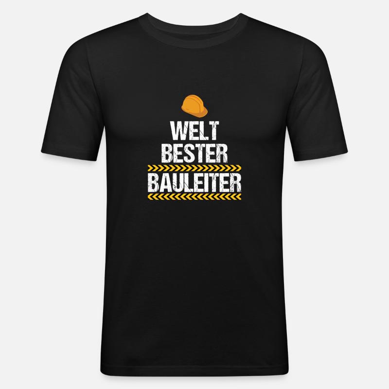 Welt bester Bauleiter - Männer Slim Fit T-Shirt - Schwarz
