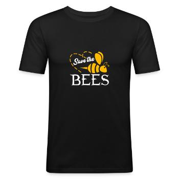 Abeilles Abeilles Abeilles Abeilles nid d’abeilles Abeilles nid d’abeilles - T-shirt près du corps Homme - noir - Devant - Nik (191cm)