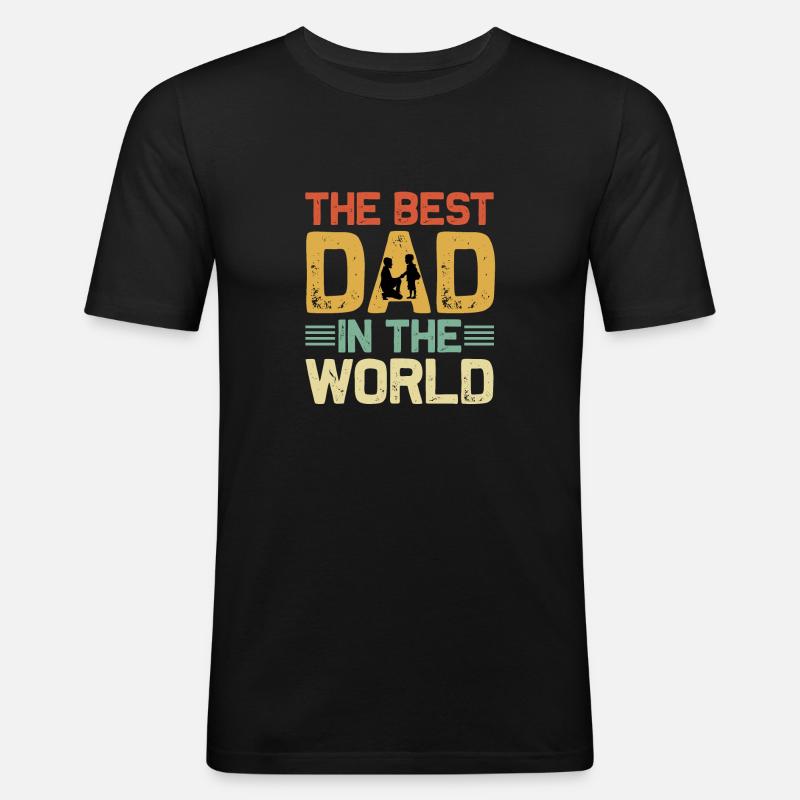 Bester Vater der Welt - Männer Slim Fit T-Shirt - Schwarz